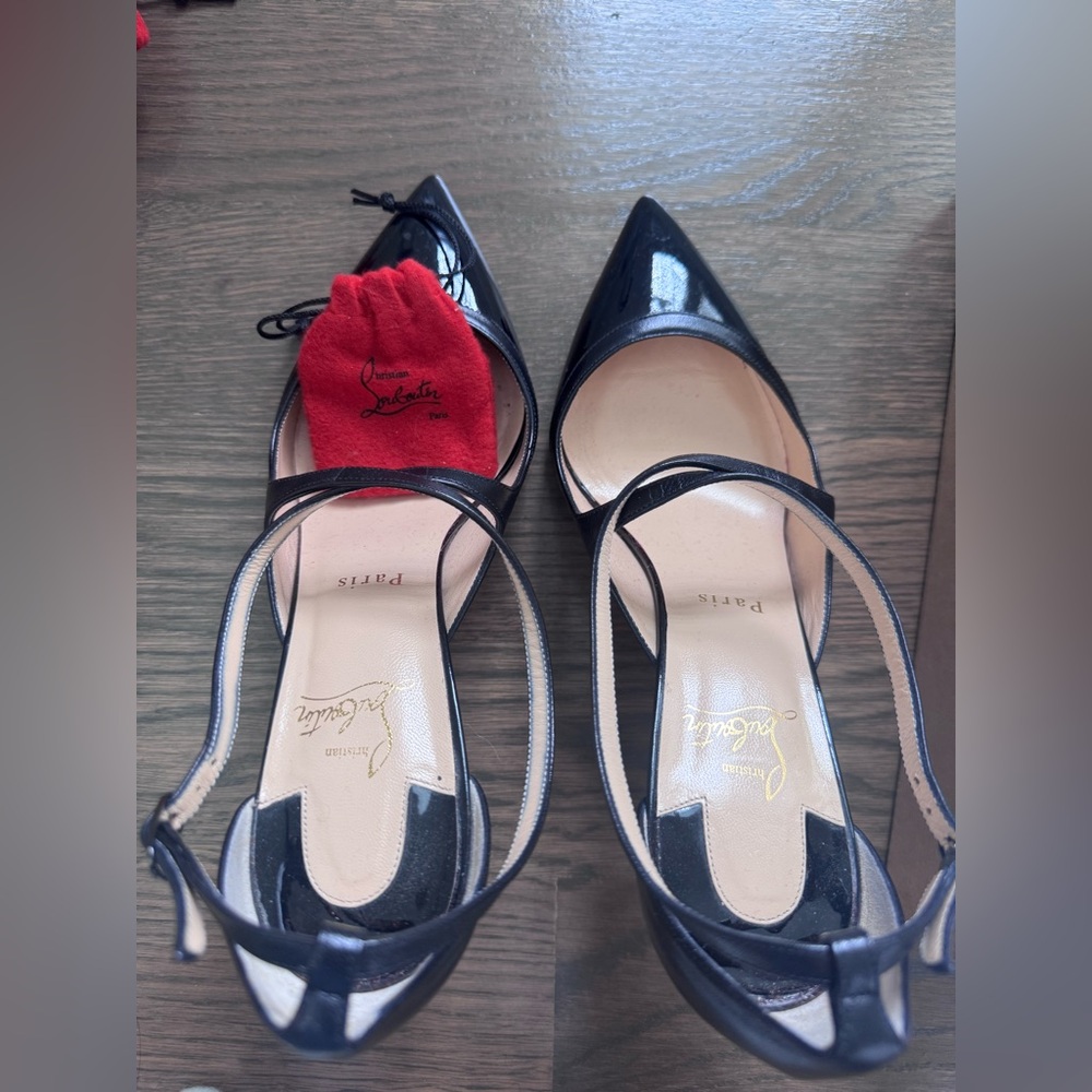 Christian Louboutin Crissos 85mm Black Patent Leather Heels Authentic Size 41